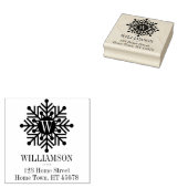 ホリデーモノグラムスクエアスノーフレーク差出人住所 ラバースタンプ (押印)