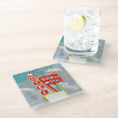 ホリデーモーテルサイン ガラスコースター (アングル)