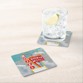 ホリデーモーテルサイン スクエアペーパーコースター (インサイチュ)