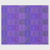 ホリデーユニコーンクリスマスラッピング紙（紫） ラッピングペーパー (フラット)