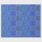 ホリデーユニコーンクリスマスラッピング紙(青) ラッピングペーパー (フラット)