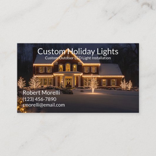 ホリデーライトと装飾の設置 名刺 (正面)