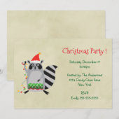 ホリデーライトのクリスマスパーティ招待状 招待状 (正面/裏面)