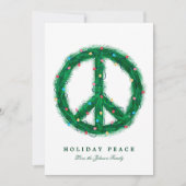 ホリデーライトの平和のリース シーズンカード (正面)