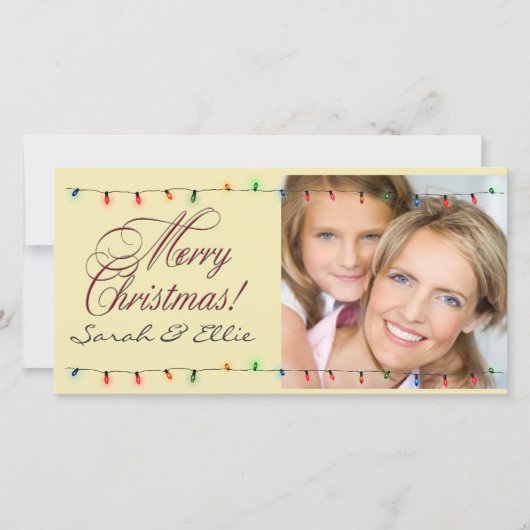 ホリデーライトクリスマスフォトカードテンプレート シーズンカード (正面)