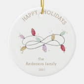 ホリデーライトハッカラフルプホリデーズフォト セラミックオーナメント (正面)