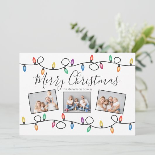 ホリデーライトフォトメリークリスマスカード シーズンカード (スタンド正面)