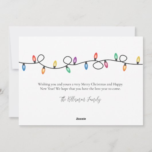 ホリデーライトフォトメリークリスマスカード シーズンカード (裏面)