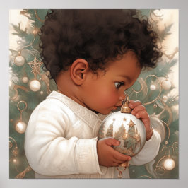 ホリデーライト&ブラックベビーの視線 ポスター