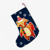 ホリデーラクーン スモールクリスマスストッキング (裏面 (吊り時))