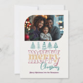 ホリデーラグジュアリー モダン レトロ ドゥードル クリスマス フォト (正面)