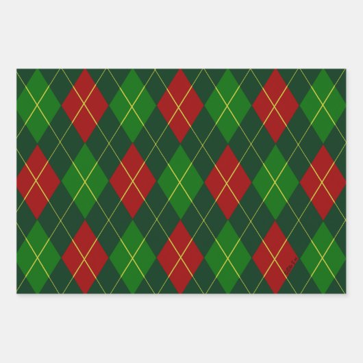 ホリデーラッアーガイルピング紙シート ラッピングペーパーシート (正面)