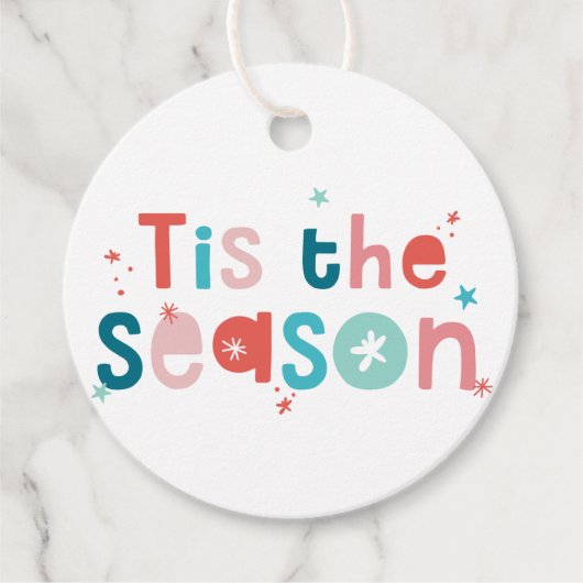 ホリデーラッピングおもしろいタイポグラフィこの季節 フェイバータグ (正面)