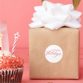 ホリデーラッピングハッピーホリデー可愛エレガント赤 ラウンドシール