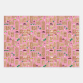 ホリデーラッピング紙ジンジャーブレッドシティデザイン ラッピングペーパーシート (正面2)