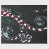 ホリデーラッピング紙「キャンディーケーンつる植物」 ラッピングペーパー (フラット)