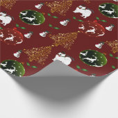 ホリデーラッピング紙：サモイェーズ、トナカイ… ラッピングペーパー (角)