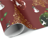 ホリデーラッピング紙：サモイェーズ、トナカイ… ラッピングペーパー (ロールコーナー)