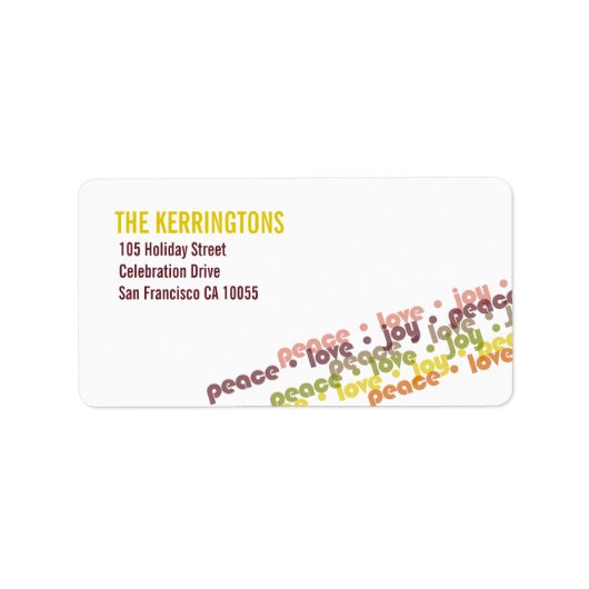 ホリデーラブピースカラフルジョイ住所 シール (正面)