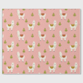 ホリデーラマスクリスマスツリーズピンクラッピング紙 ラッピングペーパー (フラット)