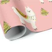 ホリデーラマスクリスマスツリーズピンクラッピング紙 ラッピングペーパー (ロールコーナー)