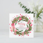 ホリデーランチョンクリエレガントスマスフローラリース 招待状 (スタンド正面)