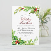 ホリデーランチョンレッドホリーベリークリスマス 招待状 (スタンド正面)