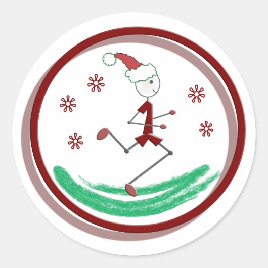 ホリデーランナーガイステッカー ラウンドシール (正面)