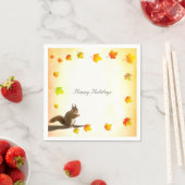 ホリデーリスと紅葉 スタンダードカクテルナプキン (インサイチュ)