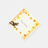 ホリデーリスと紅葉 スタンダードカクテルナプキン (角)