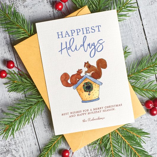 ホリデーリス写真コラージュクリスマスカード シーズンカード