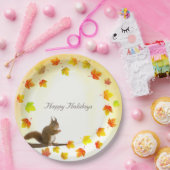 ホリデーリス&紅葉 ペーパープレート (パーティー)