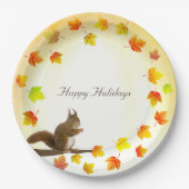 ホリデーリス&紅葉 ペーパープレート (正面)