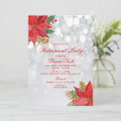 ホリデーリタイアメントパーティーポインセチア招待状 招待状 (スタンド正面)