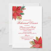 ホリデーリハーサルディナーポインセチア招待状 招待状 (正面)