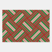 ホリデーリボンギフトラップトリオ ラッピングペーパーシート (正面3)