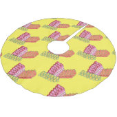 ホリデーリボン懸命キャンディイエロークリスマススイーツ ブラッシュドポリエステルツリースカート (アングル)