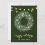 ホリデーリースと金ゴールド列ライトオングリーン シーズンカード (正面)