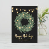 ホリデーリースと金ゴールド列ライトオンブラック シーズンカード (スタンド正面)