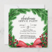 ホリデーリースクリスマスディナーパーティの招待状 招待状 (正面)
