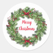 ホリデーリースステッカー ラウンドシール (正面)