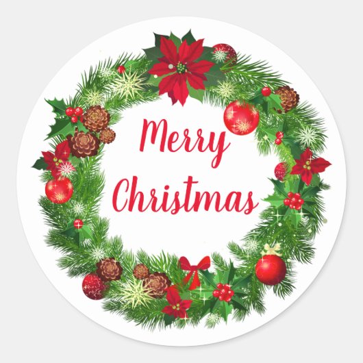 ホリデーリースステッカー ラウンドシール (正面)
