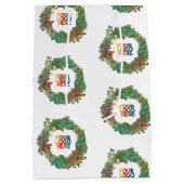 ホリデーリースビジネスロゴクリスマス ミディアムペーパーバッグ (裏面)