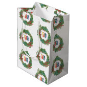 ホリデーリースビジネスロゴクリスマス ミディアムペーパーバッグ (裏面アングル)