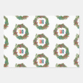 ホリデーリースビジネスロゴクリスマス ラッピングペーパーシート (正面2)