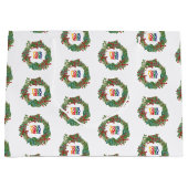 ホリデーリースビジネスロゴクリスマス ラージペーパーバッグ (正面)