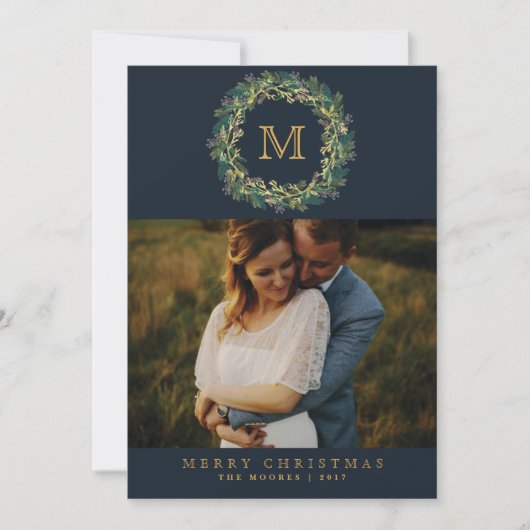 ホリデーリースモノグラムフォトカード シーズンカード (正面)