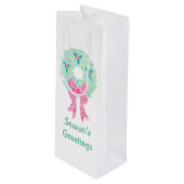 ホリデーリースワインバッグ ワインギフトバッグ (正面アングル)