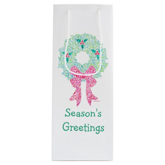 ホリデーリースワインバッグ ワインギフトバッグ (正面)