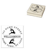 ホリデーリーピングトナカイ循環リターンアドレスホ ラバースタンプ (押印)